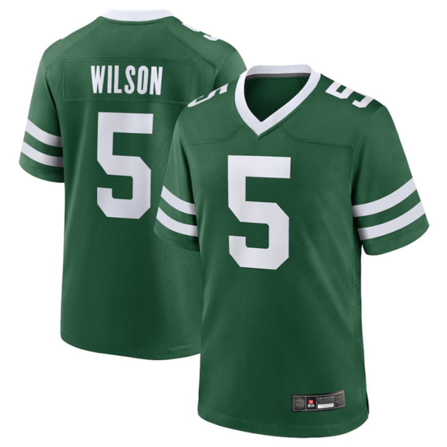 Custom #5 Green NYJ Football Shirt Top