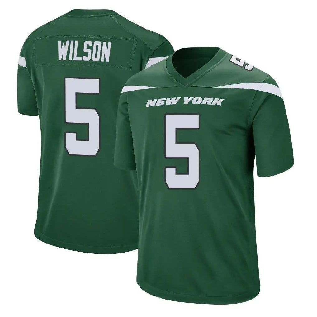 Custom #5 Green NYJ Football Shirt Top
