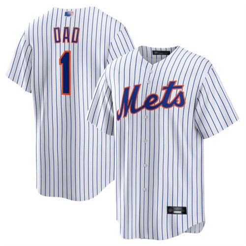 Custom #1 White NYM Baseball Shirt Top