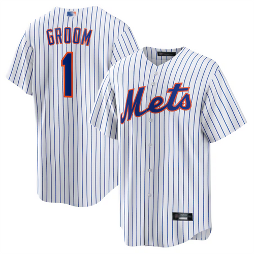 Custom #1 White NYM Baseball Shirt Top