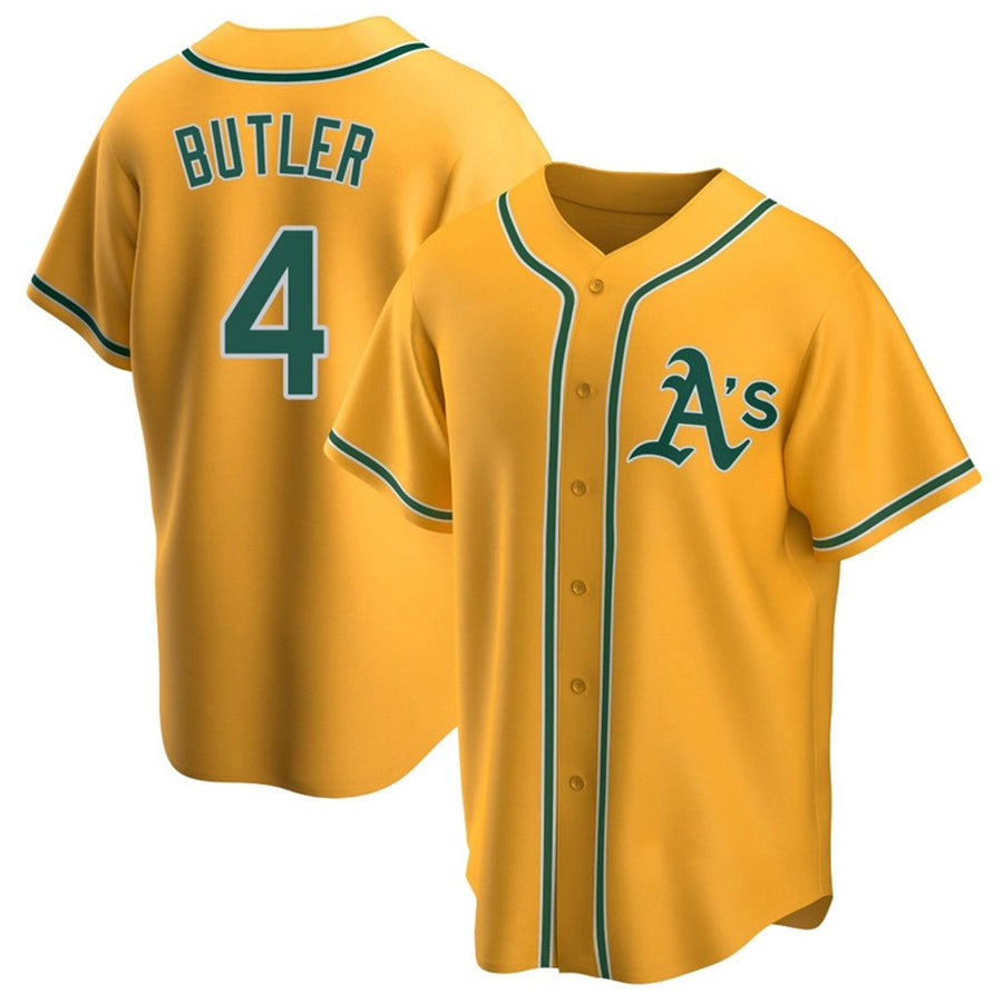 Custom #4 Gold OAK Baseball Shirt Top