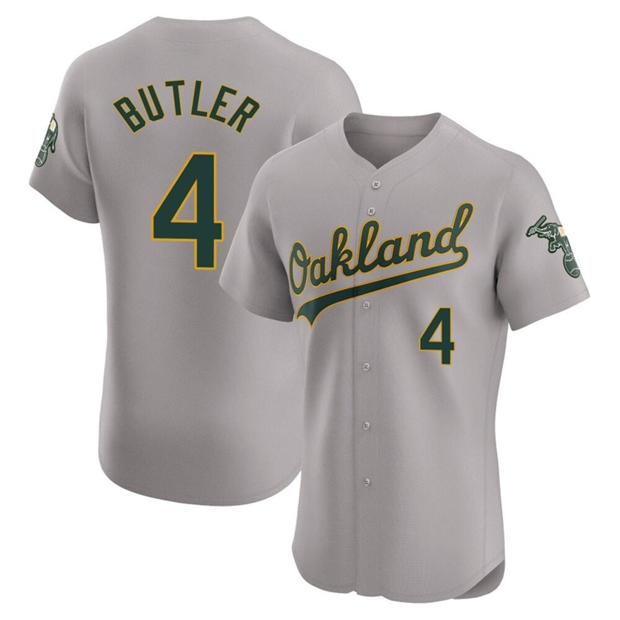 Custom #4 Gray OAK Baseball Shirt Top