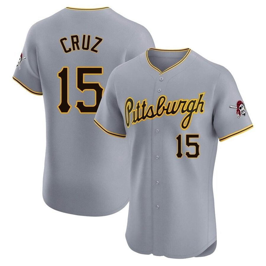 Custom #15 Grey PIT Baseball Shirt Top