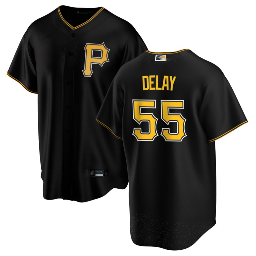 Custom #55 Black PIT Baseball Shirt Top