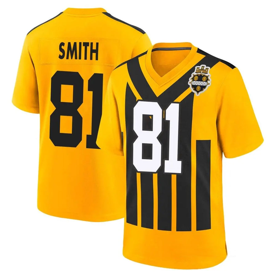Custom #81 Gold PIT Football Shirt Top