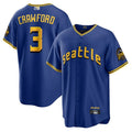 S.Mariners #3 J.P. Crawford Player Royal Blue City Connect Limited Baseball Jerseys