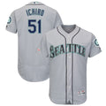 S.Mariners #51 Ichiro Suzuki Player Gray Road Flex Base Baseball Jerseys