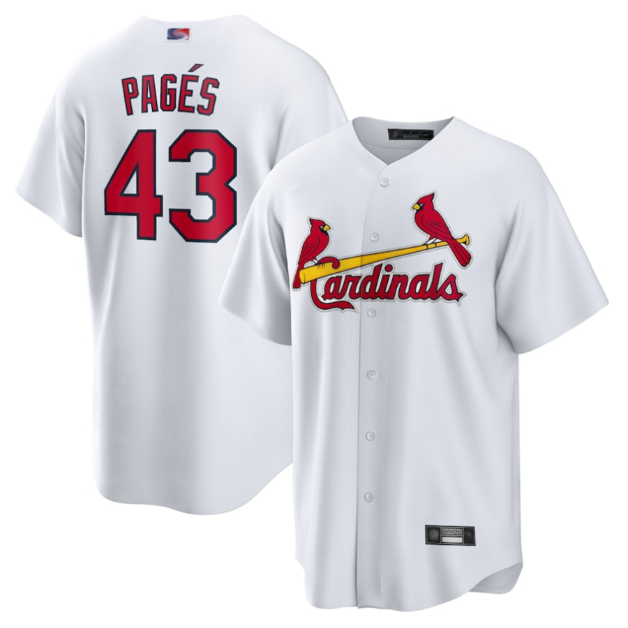 St.Louis Cardinals #43 Pedro Pag隆搂|s Player White Home Replica Baseball Jerseys
