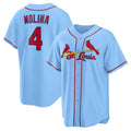 St.Louis Cardinals #4 Yadier Molina Player Light Blue Replica Baseball Jerseys