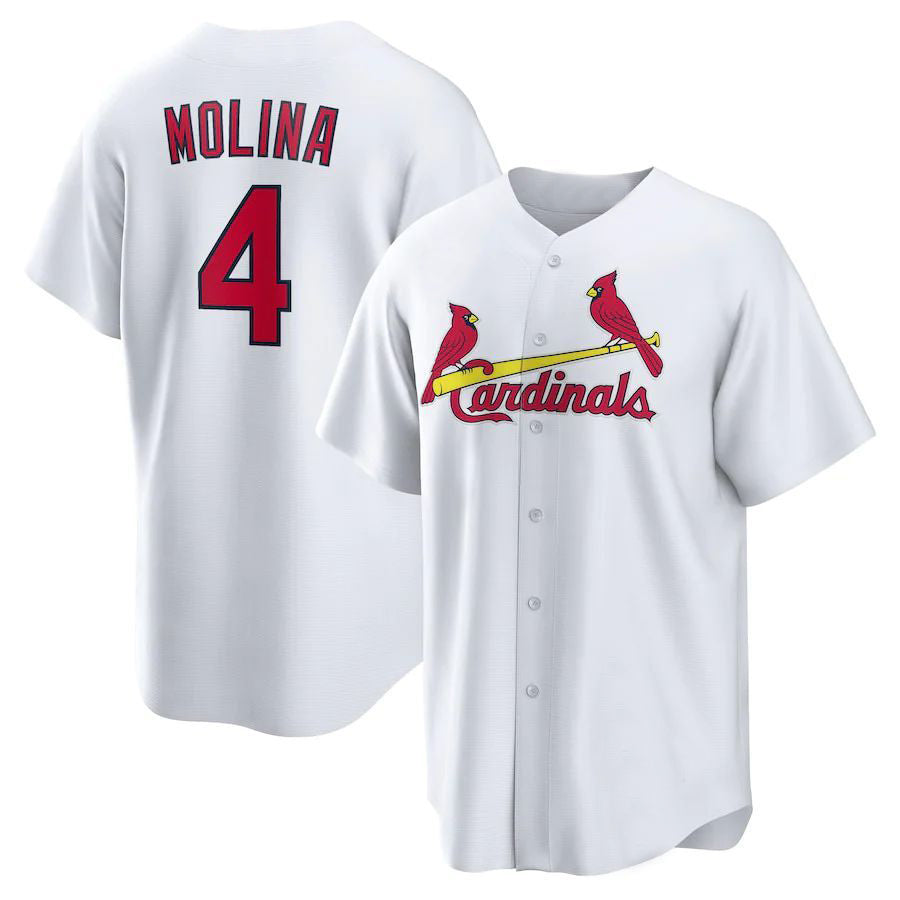 Custom #4 White STL Baseball Shirt Top