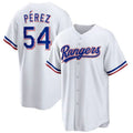 T.Rangers #54 Mart隆搂an P隆搂|rez White Home Replica Player Jersey Baseball Jerseys