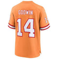 Custom #14 Orange Throwback TB Football Shirt Top