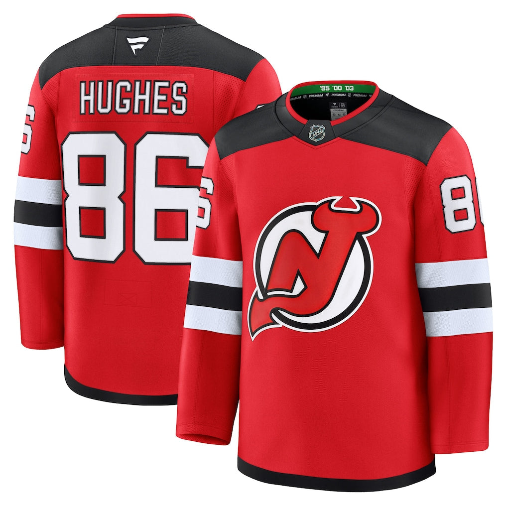 Jack Hughes New Jersey Devils Home Premium Jersey - Red