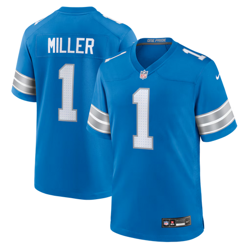 Blake Miller Detroit Lions 2026 NFL Draft First Round Pick No. 17 Jersey - Blue